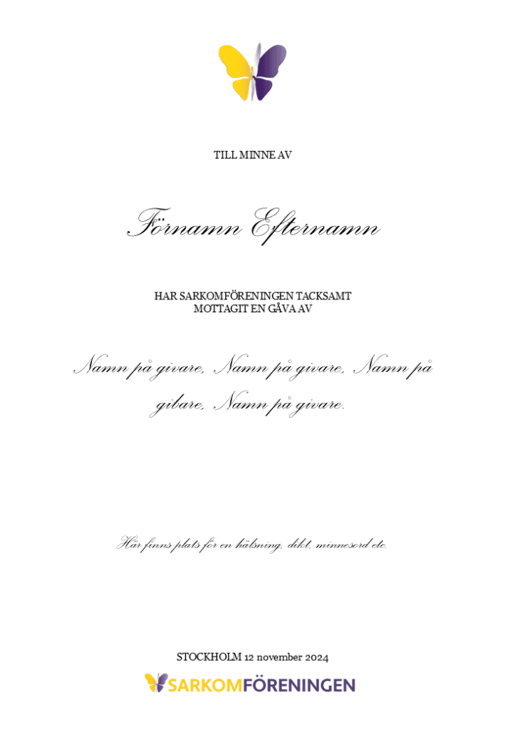 Minnesgåva Sarkomföreningen